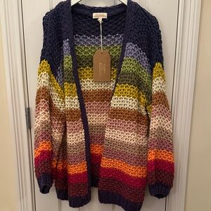 Listicle Multicolor Striped Cardigan
